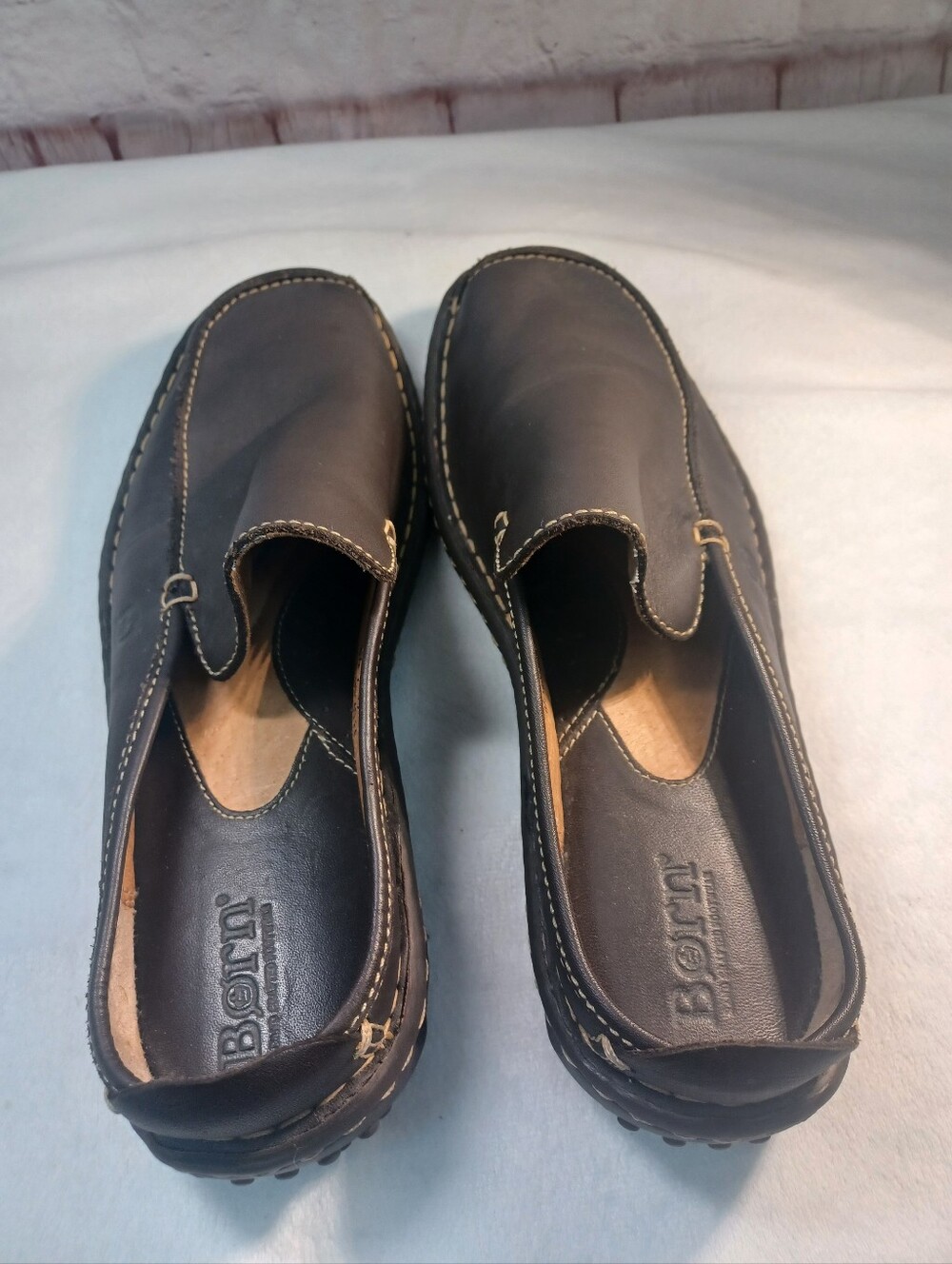 Born Sebra II Leather Loafers in Chestnut Brown  Leather Slip On 8.5 New - Picture 5 of 15